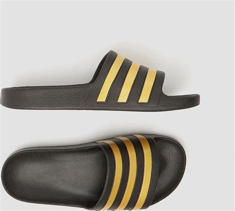 dames badslippers adidas zwart goud|Badslippers .